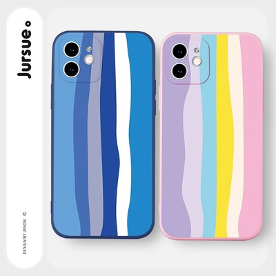Ốp lưng JURSUE mềm hình cặp đôi dễ thương đẹp cho iPhone 13 12 11 Pro Max SE 2020 X XR XS ip 8 7 6 6S Plus kute Y240