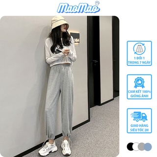 Quần Jogger nữ ống rộng Maoshop Quần jogger pants form rộng 2 dáng để suông hoặc bo gấu thể thao tập gym - Q04