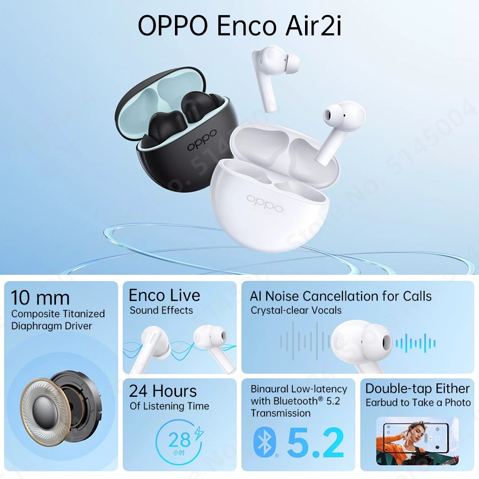 Tai nghe không dây OPPO ENCO Air 2i TWS Loại Bỏ Tiếng Ồn Pin 28 Tiếng Cho Find X5