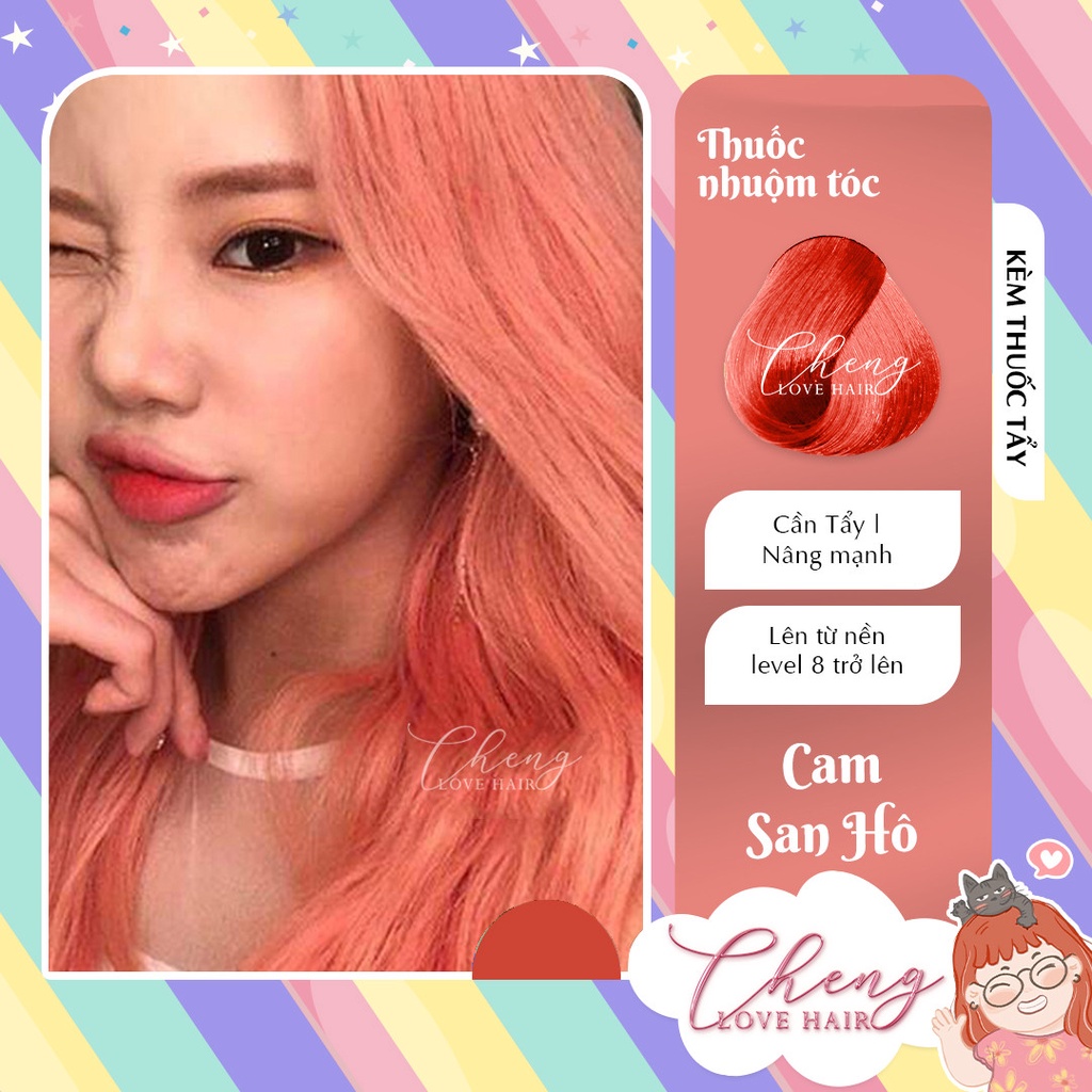 Thuốc Nhuộm Tóc Màu CAM SAN HÔ Kèm Tẩy | Chenglovehair, Chenglovehairs