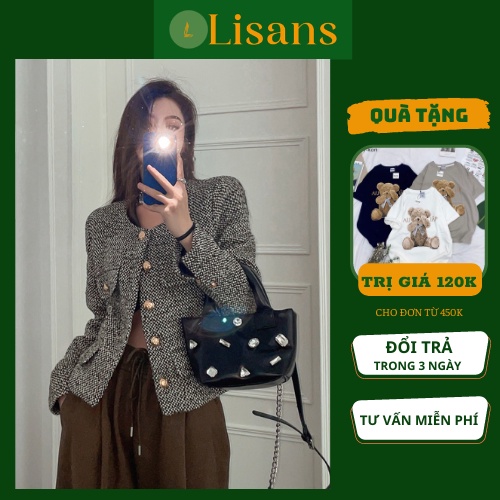 Áo dạ ngắn nữ tweed Hàn Quốc ADN004