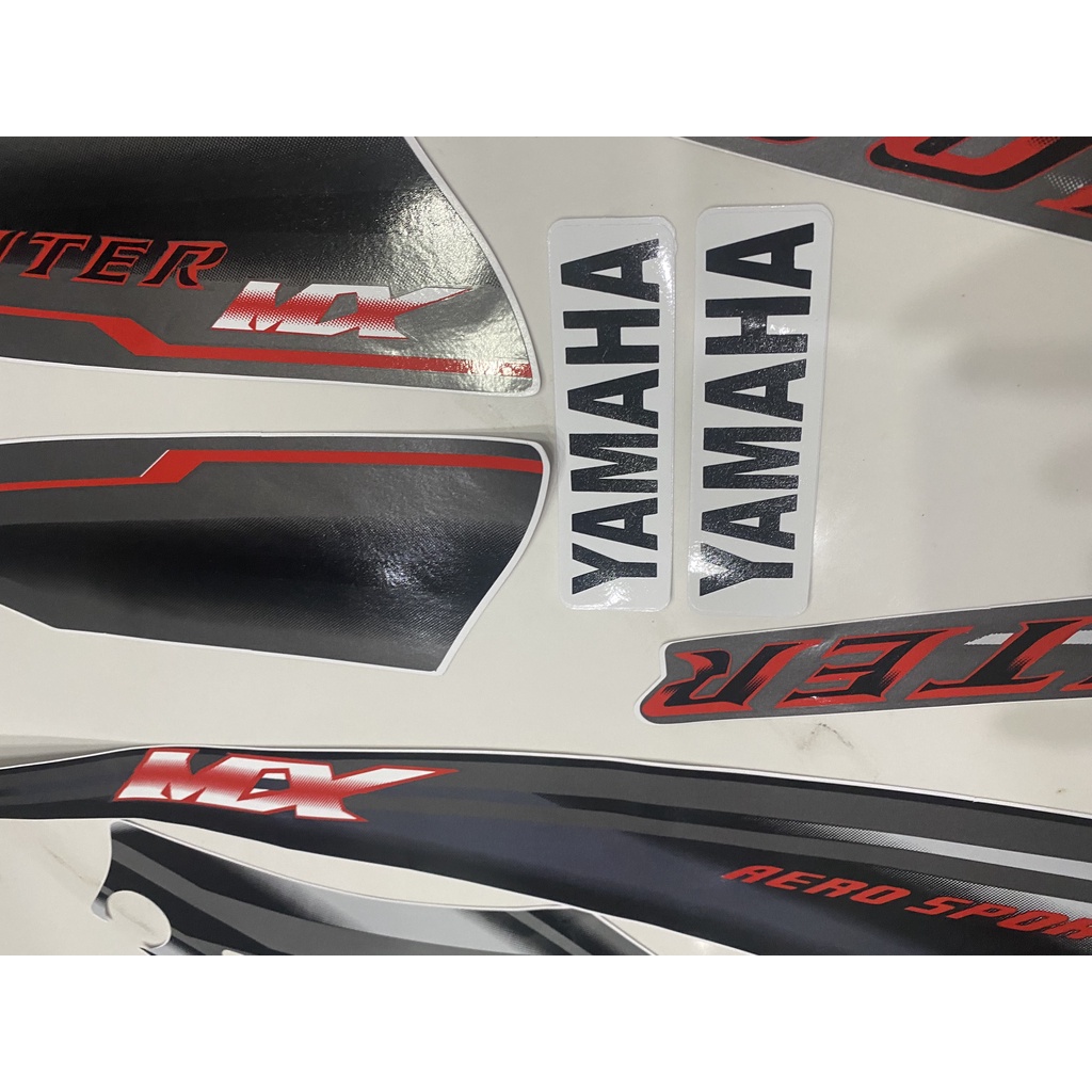 Trọn bộ tem rời 3 lớp zin thái dán xe máy Yamaha Jupiter Mx màu xám đen
