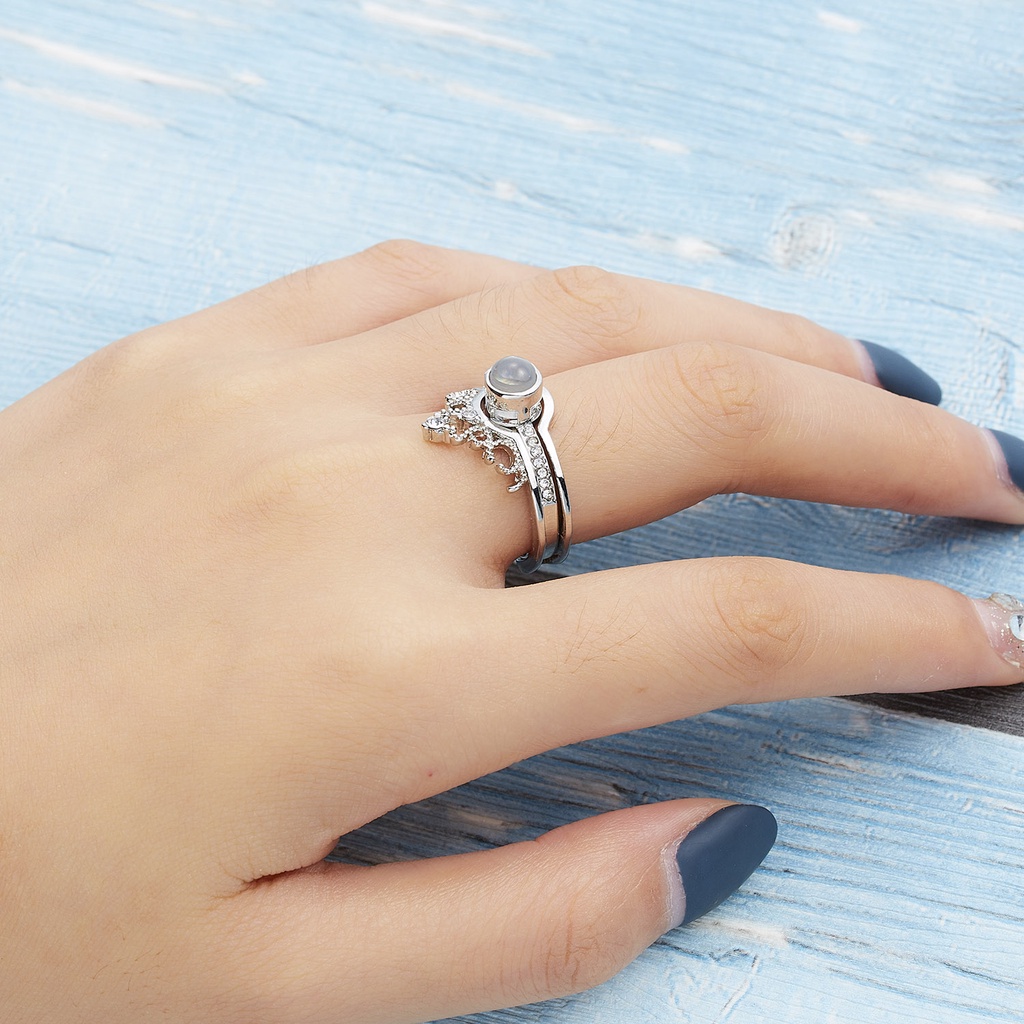 Bộ 2 Cái Nhẫn Đeo Tay Có Thể Điều Chỉnh 100 Ngôn Ngữ I love you-in-in-one Có Thể Điều Chỉnh Kích Thước Làm Quà Tặng Trang Sức Cho Cặp Đôi