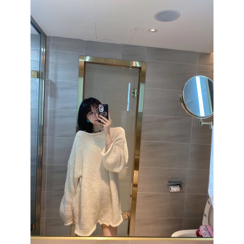 Áo len nữ dài tay cổ tròn thời trang Hàn Quốc