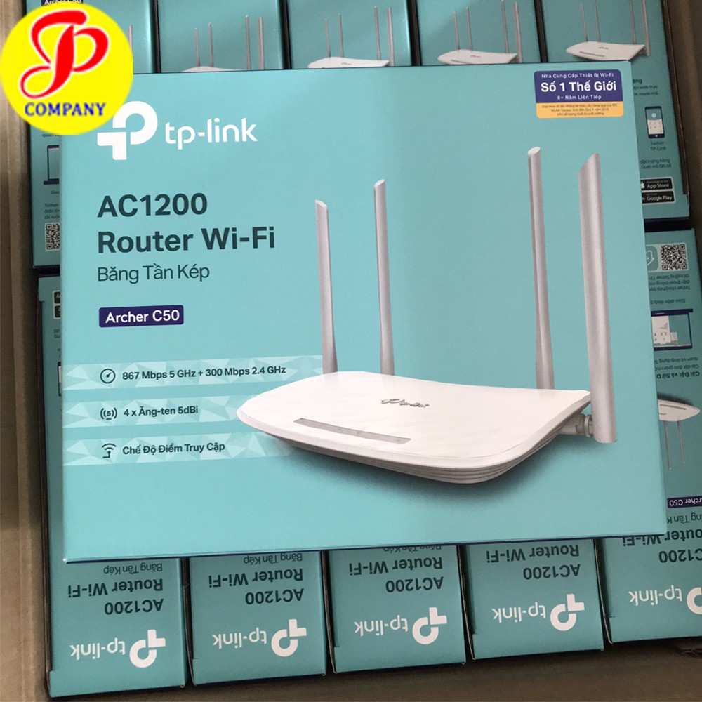 Thùng 10 cái Phát wifi TP-Link Archer C50 AC1200 - Băng tần kép - Chính hãng