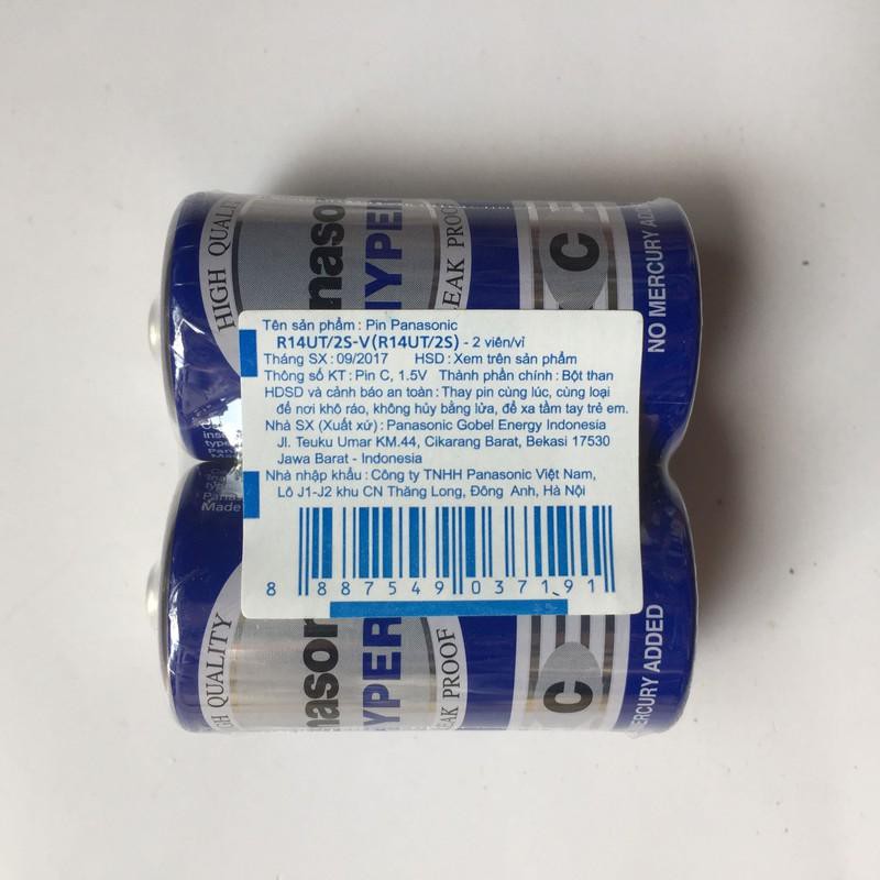 [Combo] 2 viên Pin trung C 1,5V Panasonic Hyper R14UT/2S