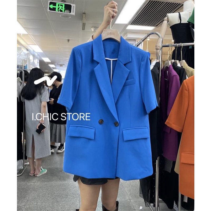 I.CHIC - Áo Vest - Blazer VE004 nữ cộc tay kiểu dáng hàn quốc nhẹ nhàng công sở
