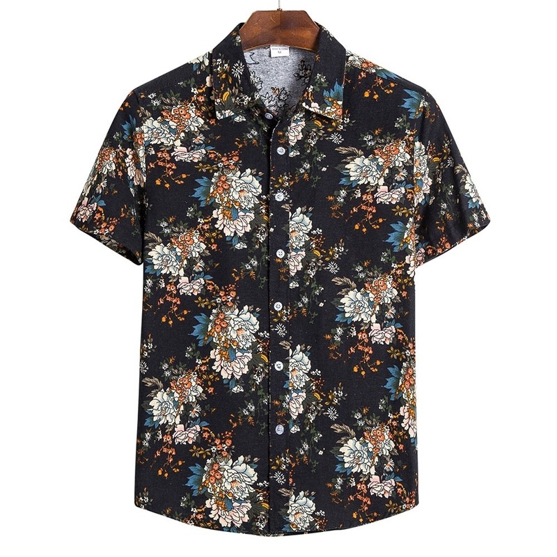 Men's plus size short-sleeved shirt fashion print British fan shirt | BigBuy360 - bigbuy360.vn