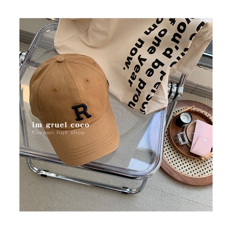Mũ Lưỡi Trai Thêu Chữ R Phong Cách Hàn Quốc Cho Nữ