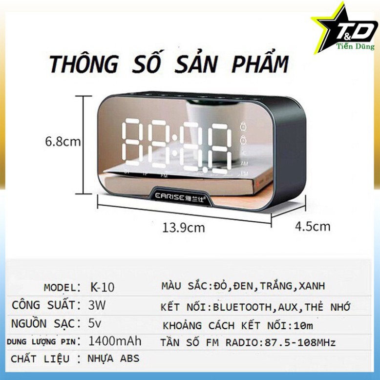 Loa Bluetooth kimiso k10 kiêm đồng hồ báo thức đo nhiệt độ kimiso k10 là dòng loa đa năng ♥️♥️