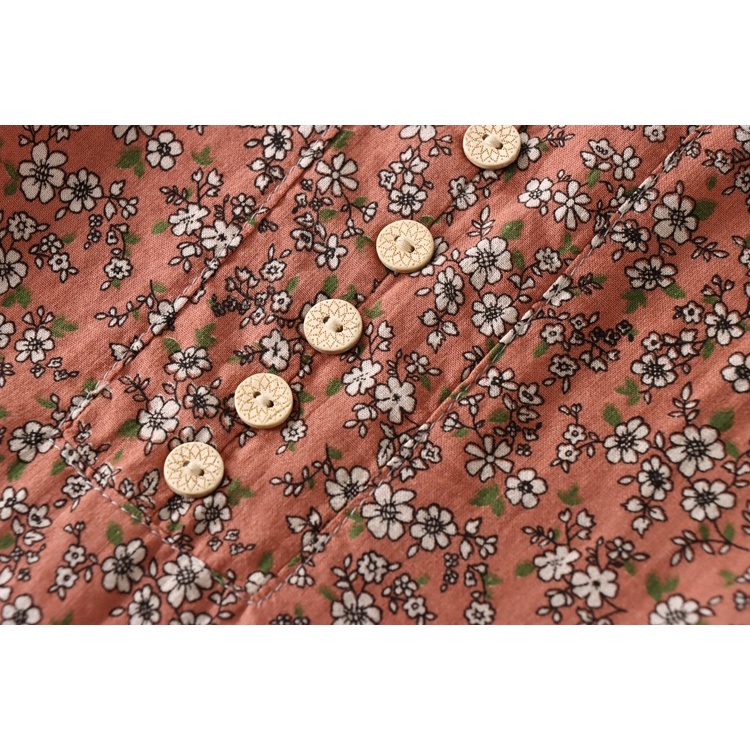 {Ảnh Thật + Hàng sẵn} Áo kiểu nữ hoa nhí cổ V, áo trung niên cho mẹ form rộng