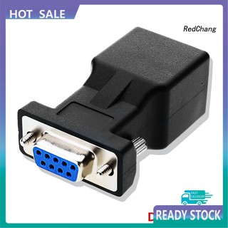 -SPQ- RS232 DB9 9-Pin Serial Port Female to RJ45 Female Ethernet Adapter Converter