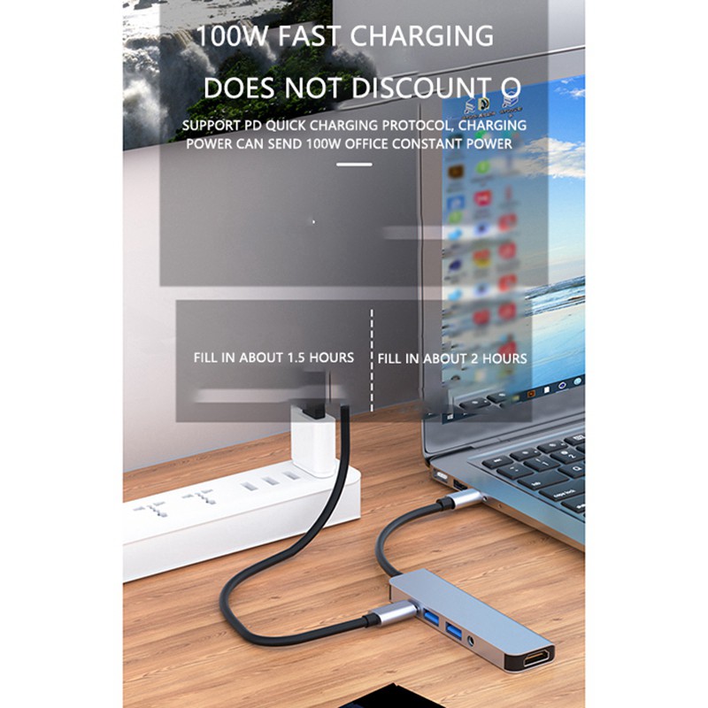 Đế Sạc Byl-2009 Type-C Sang Usb 3.0x2 + Pd + 3.5mm Cho Pc | BigBuy360 - bigbuy360.vn