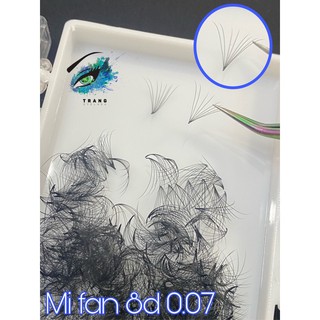 8d 0.07 - lông mi fan sẵn 8d 0.07 c cc d chân keo nhỏ, siêu ăn keo, fan xoè, có mix size