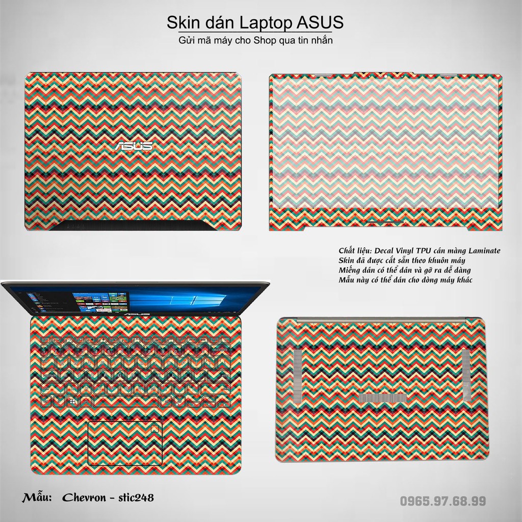 Skin dán Laptop Asus in hình Chevron - stic249 (inbox mã máy cho Shop)