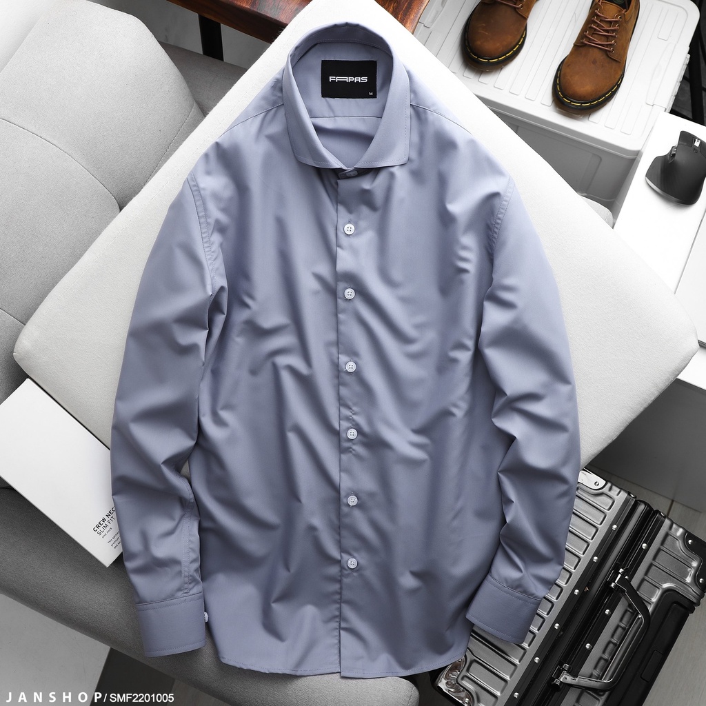 Áo Sơ Mi Trơn Tay Dài Với 5 Màu Đơn Giản Dễ Phối