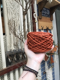 Dây thừng cotton màu macramé 3-5-6mm màu CAM GẠCH