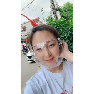 Kính mặt nạ face shield trong suốt hàng cao cấp không hấp hơi chống sương mù chốg giọt bắn Bảo hộ Cao cấp