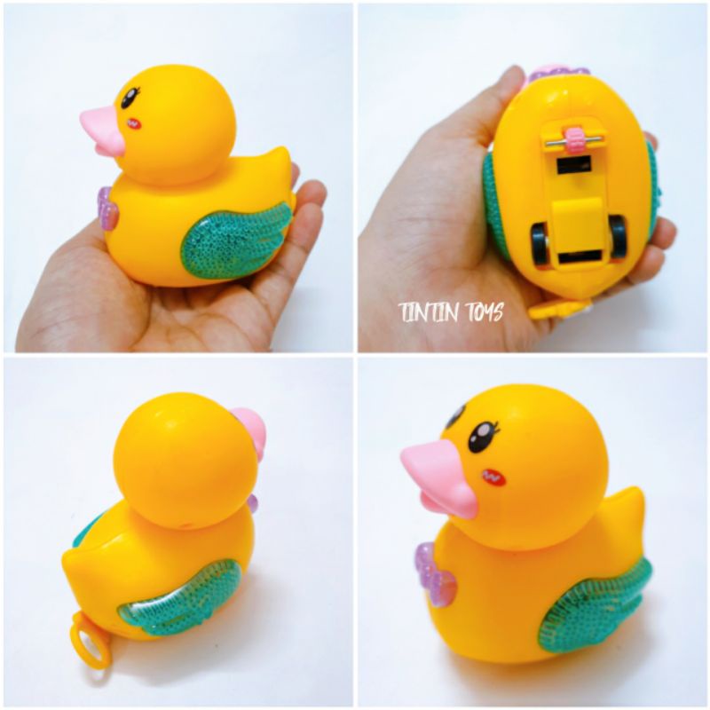 [có ĐÈN] Đồ chơi chú vịt con dễ thương chạy dây cót