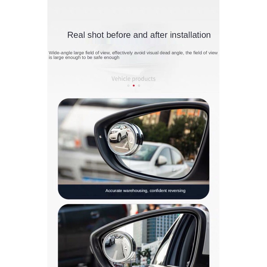 Gương Chiếu Hậu Hình Tròn Cỡ Nhỏ 360 Độ Không Góc Chết Điều Chỉnh Được Cho Xe Hơi