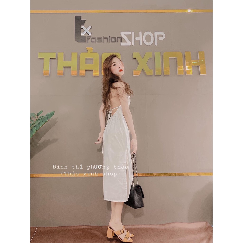 ĐẦM MAXI TRẮNG HỞ LƯNG - VÁY 2 DÂY ĐŨI TRẮNG CỔ YẾM ĐI BIỂN MẶC NHIỀU KIỂU HOT | BigBuy360 - bigbuy360.vn