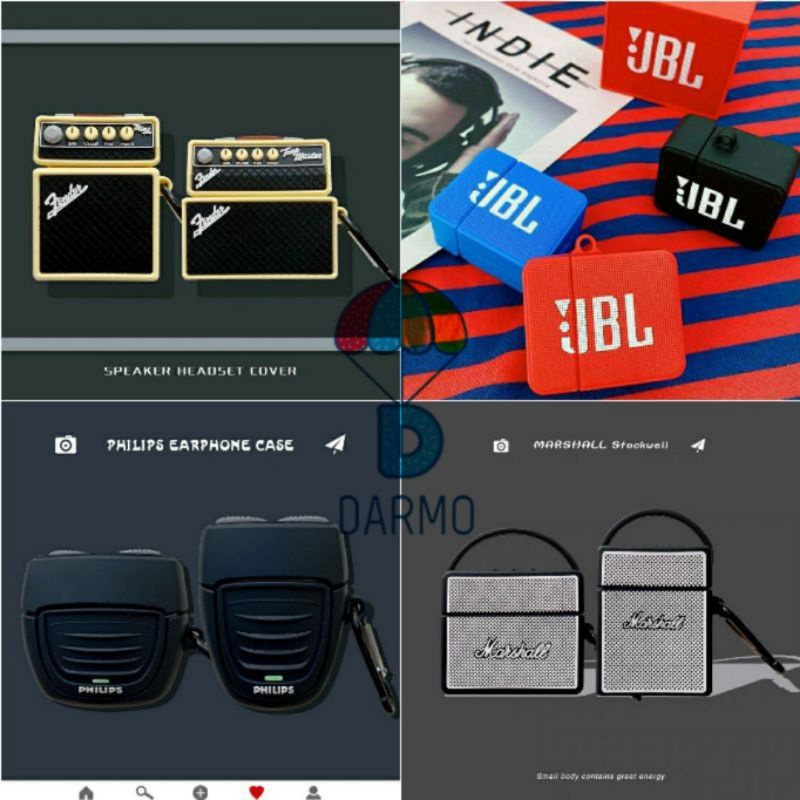 (Order 10 ngày) Case bảo vệ Airpods Pro/1/2 đầu amply/ đài JBL Fendy xanh dương/ máy cạo râu Philip