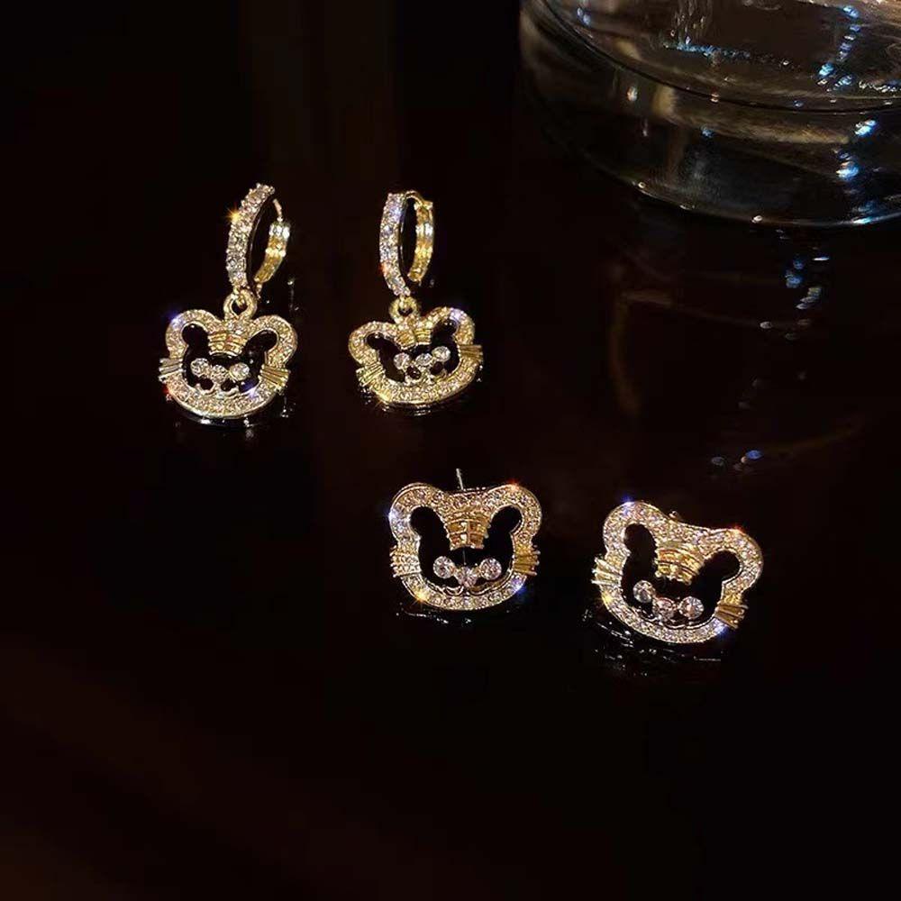 Bông Tai Hình Trái Tim Hoạt Hình Thời Trang Cho Nữ|Bông Tai Hợp Kim Hình Chuông Phong Cách Trung Hoa