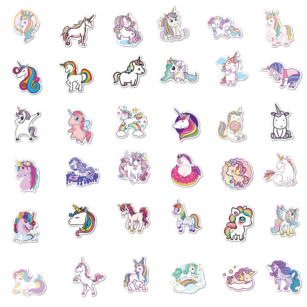 Set 50 miếng dán hình động vật hoạt hình dễ thương trang trí chống thấm nước đa năng