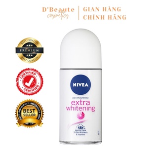 Lăn ngăn mùi trắng mịn mờ vết thâm Nivea Extra Whitening - Đức Chính Hãng