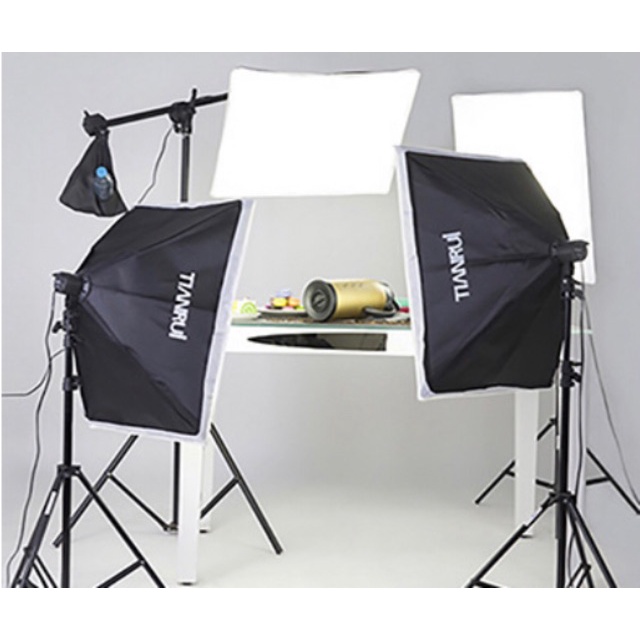 Bộ đèn studio chụp ảnh, quay phim, Livestream chuyên nghiệp, cao 2m softbox 50x70cm TIANRUI