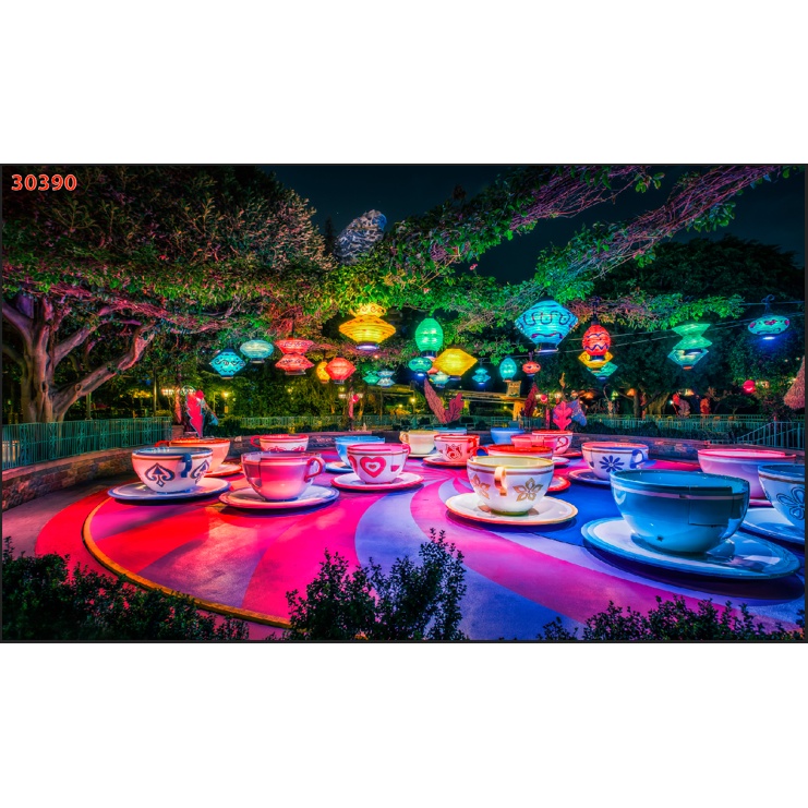 Tranh dán tường khổ lớn Quán Cafe, Trà chanh, Trà Sữa, Trang Trí Cửa Hàng 3D