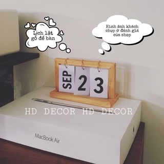 (FREESHIP) Lịch gỗ để bàn 2023 - Lịch lật số mini trang trí decor
