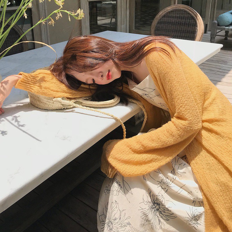 [Baywellfashion]Áo khoác len vải mỏng dáng dài kiểu dáng nhẹ nhàng thanh lịch dành cho nữ | BigBuy360 - bigbuy360.vn