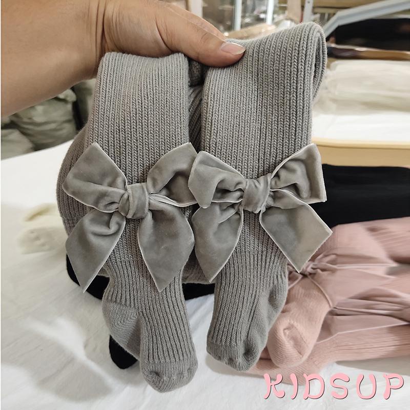 Quần tất legging cạp cao phối nơ cho trẻ em