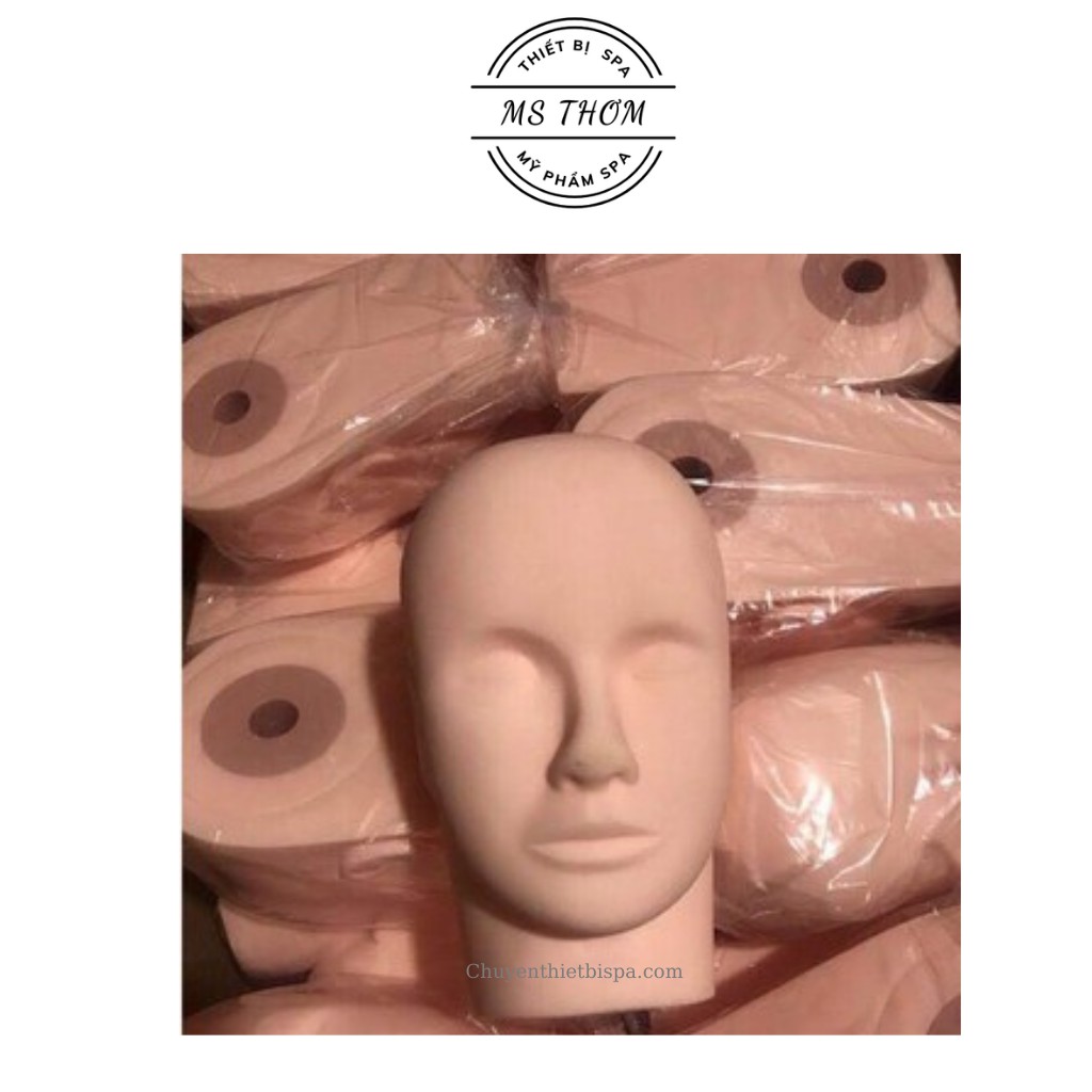 Đầu manocanh học nối mi, học massage thẩm mỹ
