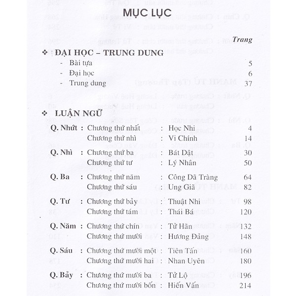 Sách - Tứ Thư - Trọn Bộ 4 Tập : Đại Học - Trung Dung - Luận Ngữ - Mạnh Tử ( Bìa Cứng )