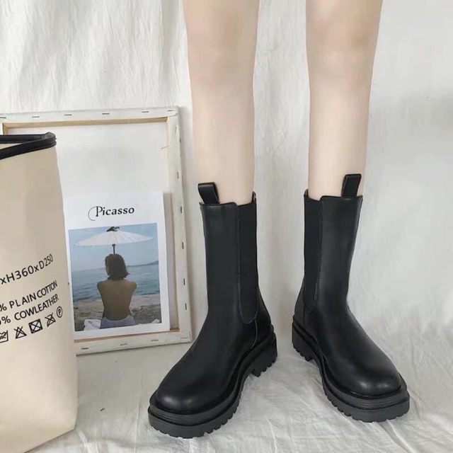 GIÀY BOOT ULZZANG CAO CỔ BẮP CHÂN