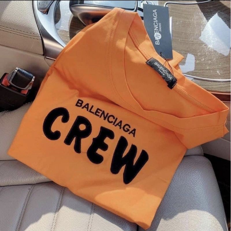 🌟[Ảnh thật] Áo phông, áo thun đồng phục gia đình CREW cam🌟