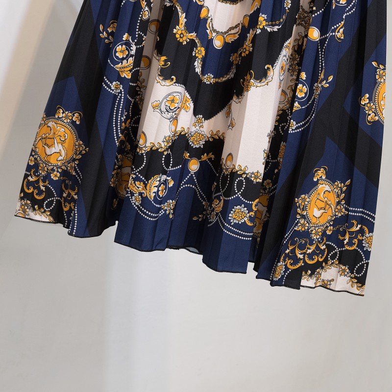 Chân Váy Chữ A Lưng Cao Xếp Ly Thời Trang Dành Cho Nữ