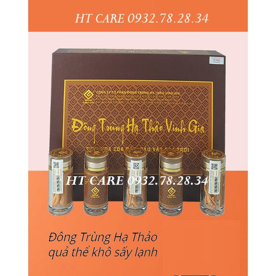 ✅ĐÔNG TRÙNG HẠ THẢO QUẢ THỂ KHÔ VINH GIA - Hộp 10 lọ