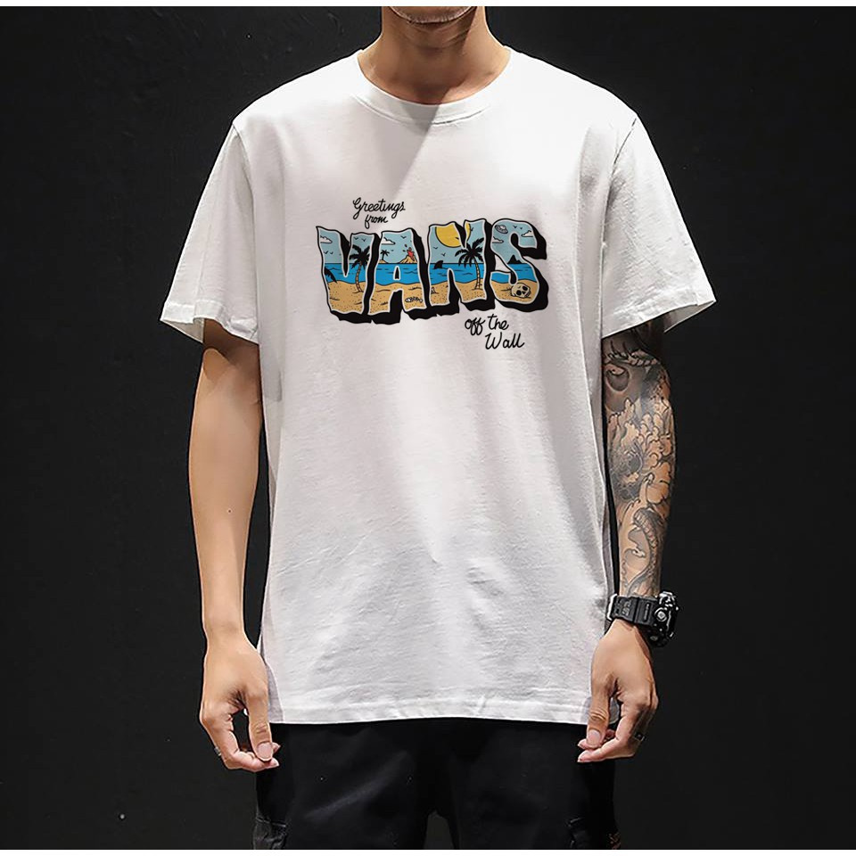 FREESHIP Áo thun tay lỡ nam nữ Vans Summer Unisex oversize form rộng áo phông rộng mùa hè basic tee phối quần jean 4.8