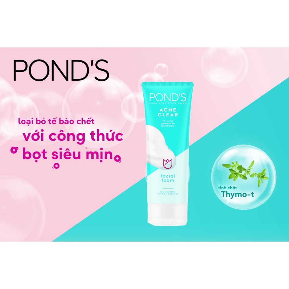 Sữa Rửa Mặt Pond's Làm Sáng Da Ngăn Ngừa Mụn 100g Acne Clear Facial Foam