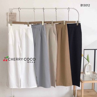 Quần culottes chất đũi cạp khuy