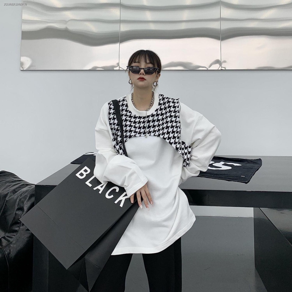 ▨►℡Áo thun dài tay cổ tròn giả nhiều lớp thời trang cho nữ | BigBuy360 - bigbuy360.vn