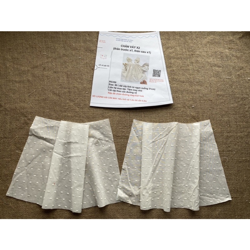 RG350_Rập giấy may áo dây cánh tiên bé gái