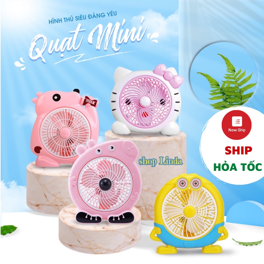 Quạt Mini Quạt Để Bàn Hình Thú Dễ Thương Quạt Siêu Mát Siêu Tiện Dụng
