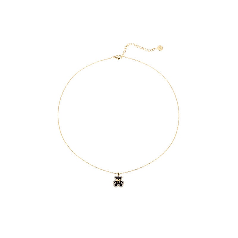 Winnie the Pooh Vòng cổ Hàn Quốc Vòng cổ dễ thương Vòng cổ nữ màu đen