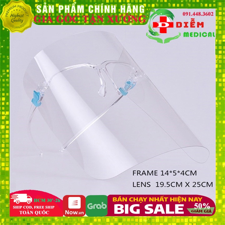 Kính Bảo Hộ Chống Giọt Bắn, Tấm Chắn Mặt Nạ Mũ Y Tế Đa Năng loại 1 nhựa PET trong suốt freesize hàng đẹp