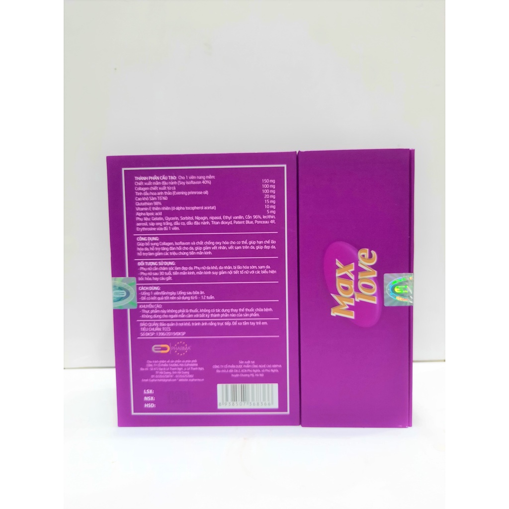 MAX LOVE-Viên uống trắng da, ngừa nám, nội tiết