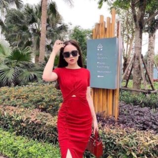 Set Đầm Nhún Xoắn Eo Cao Cấp(Kèm hình thật sp)